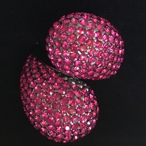 Fabulous Joan Boyce fuchsia pink crystal pave cocktail ring size 6 - Picture 4 of 6